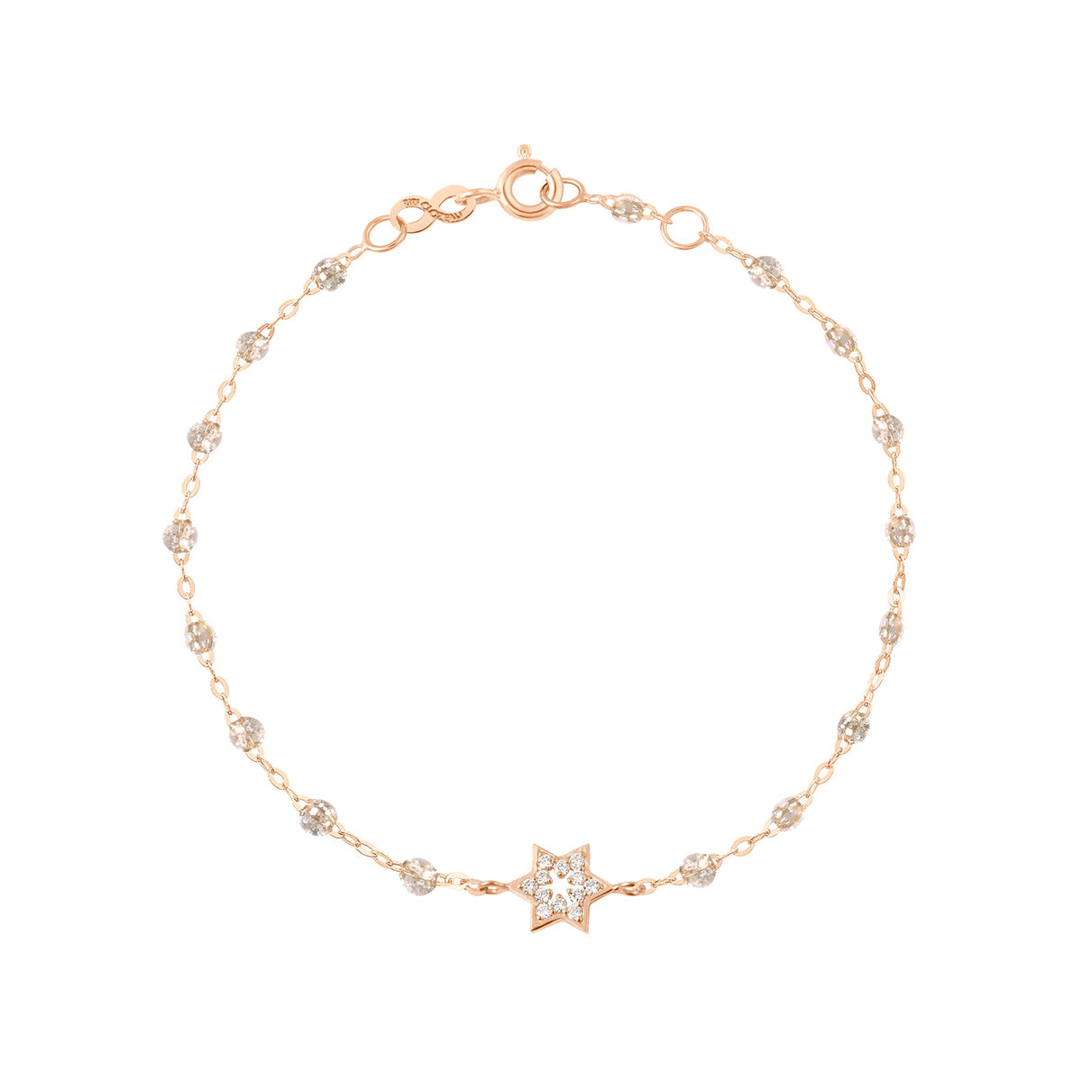 gigi clozeau Bracelet sparkle Etoile de David diamants or rose 17 cm