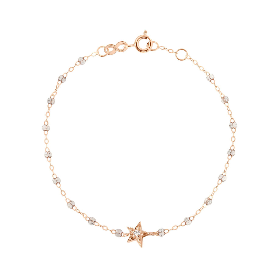 Gigi Clozeau - Bracelet sparkle Etoile diamant, or rose, 17 cm