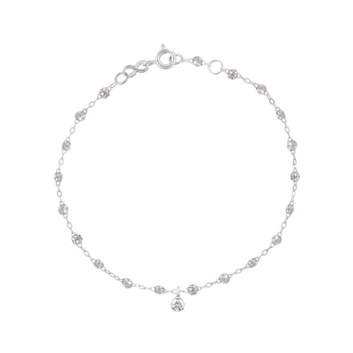 Gigi Clozeau - Bracelet sparkle Gigi Suprême, or blanc, 1 diamant, 17 cm
