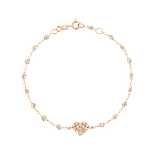 Gigi Clozeau - Bracelet sparkle In Love, diamants, or rose, 17 cm