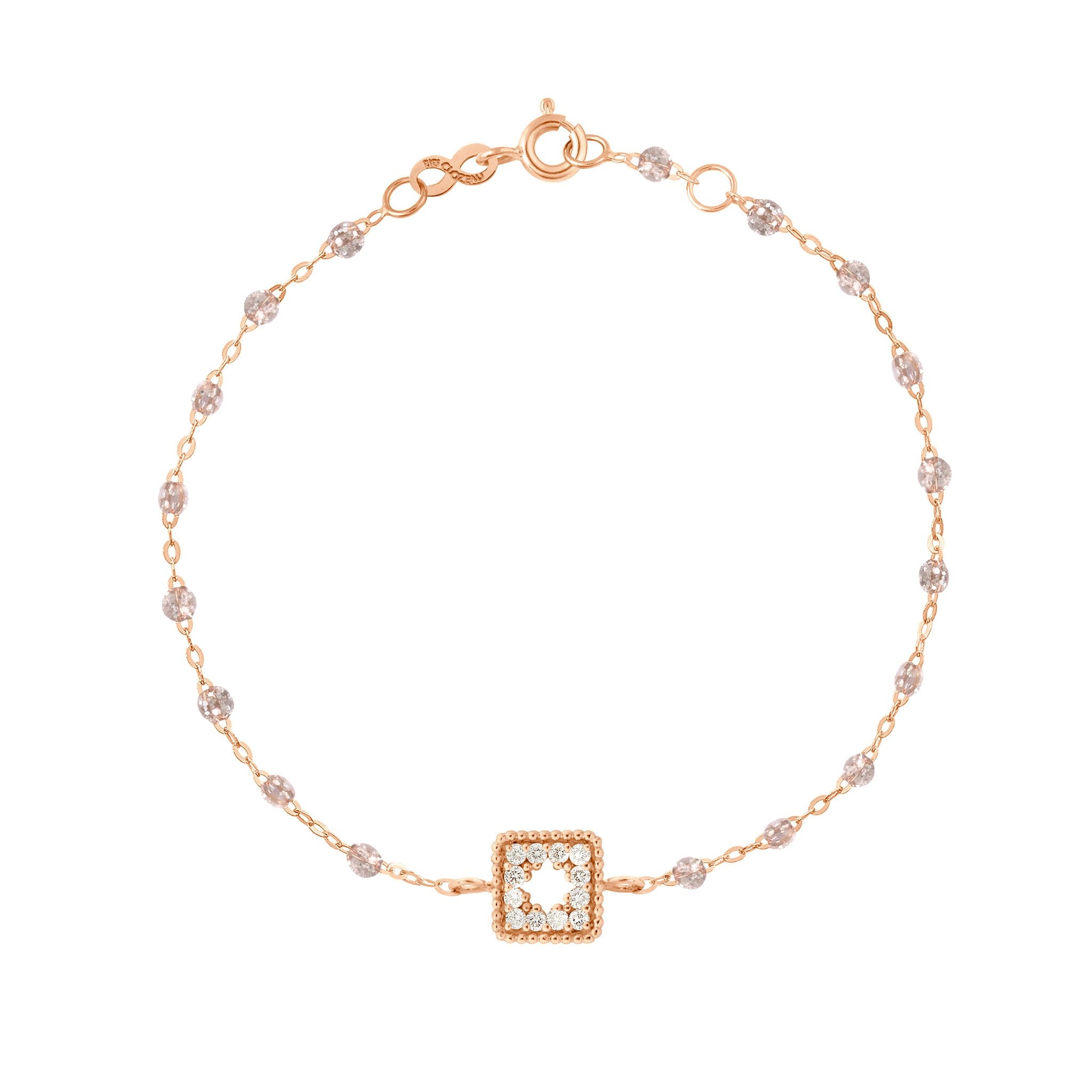 Gigi Clozeau - Bracelet sparkle Trésor, diamants, or rose, 17 cm