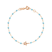 Gigi Clozeau - Bracelet turquoise Etoile diamant, or rose, 17 cm