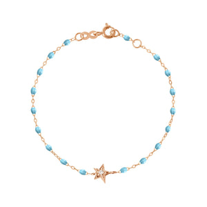 Gigi Clozeau - Bracelet turquoise Etoile diamant, or rose, 17 cm