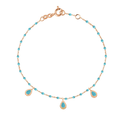 Gigi Clozeau - Bracelet turquoise Lucky Cashmere , or rose, 17 cm