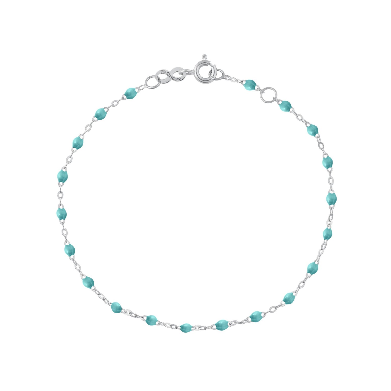 Gigi Clozeau - Bracelet turquoise vert Classique Gigi, or blanc, 15 cm