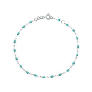 Gigi Clozeau - Bracelet turquoise vert Classique Gigi, or blanc, 17 cm