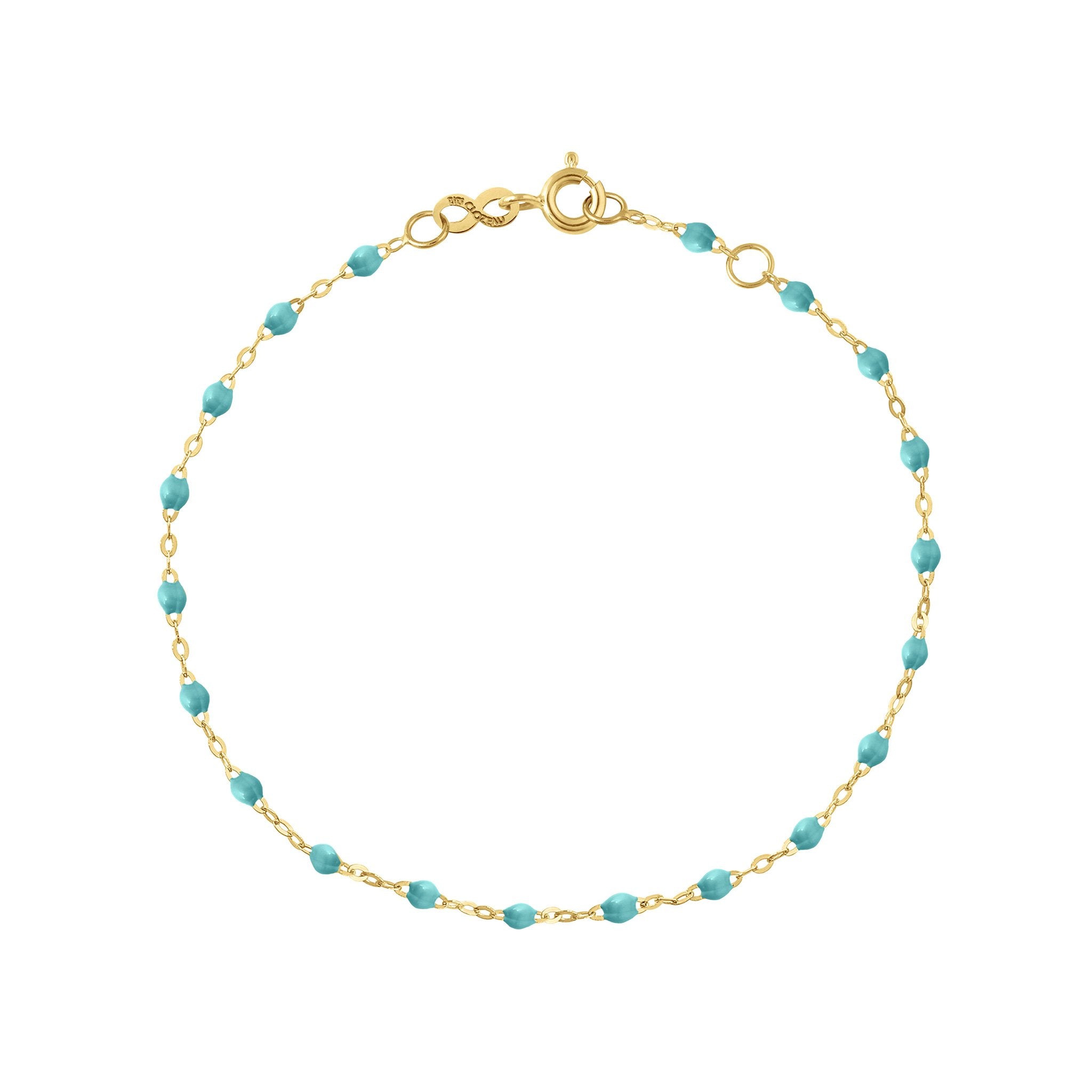 Gigi Clozeau - Bracelet turquoise vert Classique Gigi, or jaune, 18 cm