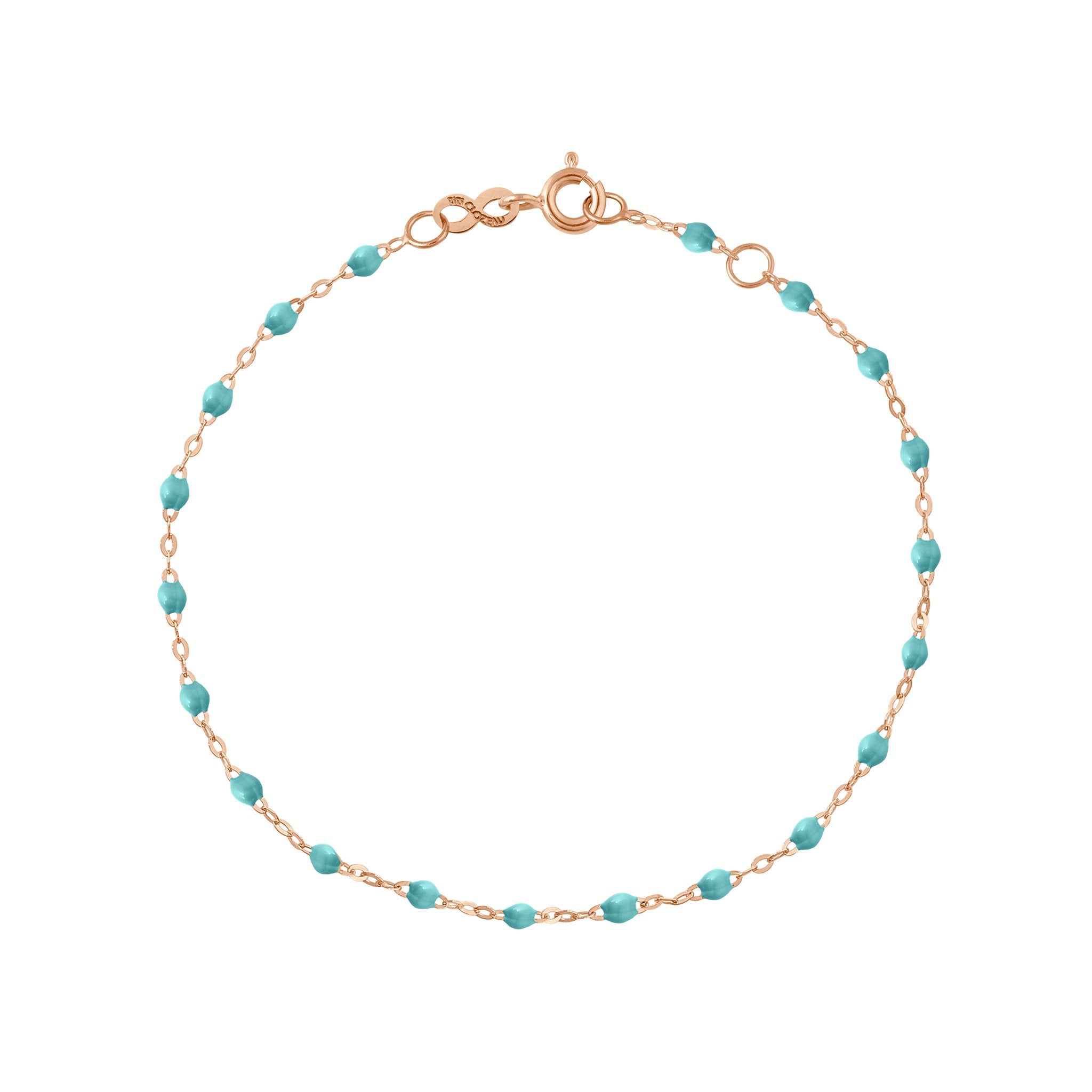 Gigi Clozeau - Bracelet turquoise vert Classique Gigi, or rose, 17 cm