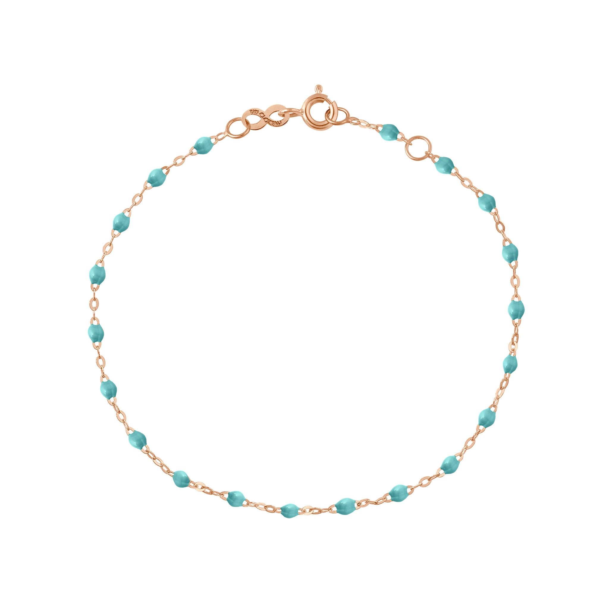 Gigi Clozeau - Bracelet turquoise vert Classique Gigi, or rose, 18 cm