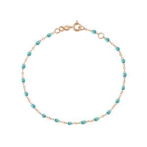 Gigi Clozeau - Bracelet turquoise vert Classique Gigi, or rose, 18 cm
