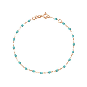 Gigi Clozeau - Bracelet turquoise vert Classique Gigi, or rose, 19 cm