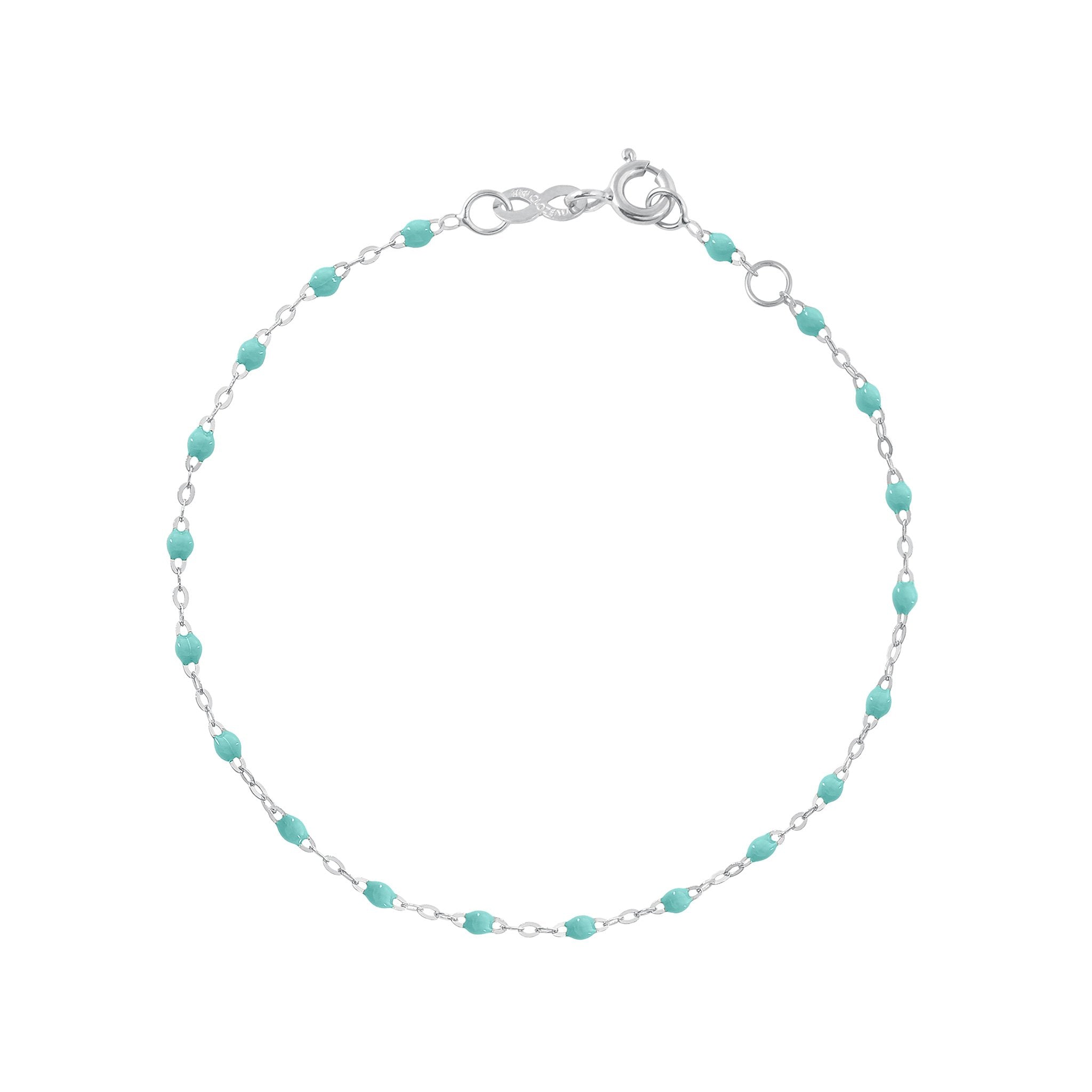 Gigi Clozeau - Bracelet vert d'eau Classique Gigi, or blanc, 15 cm
