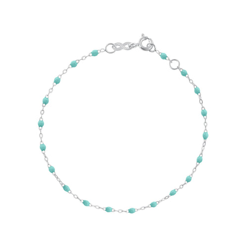 Gigi Clozeau - Bracelet vert d'eau Classique Gigi, or blanc, 15 cm