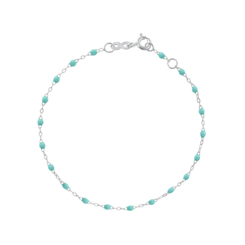 Gigi Clozeau - Bracelet vert d'eau Classique Gigi, or blanc, 19 cm