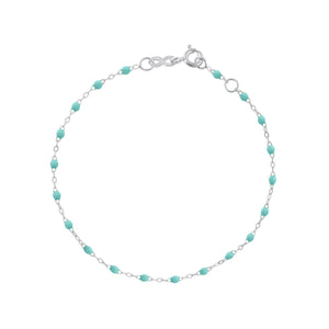 Gigi Clozeau - Bracelet vert d'eau Classique Gigi, or blanc, 18 cm