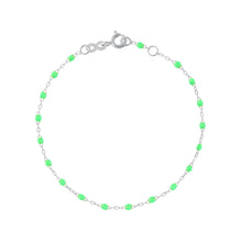 Gigi Clozeau - Bracelet vert fluo Classique Gigi, or blanc, 17 cm