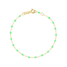 Gigi Clozeau - Bracelet vert fluo Classique Gigi, or jaune, 19 cm