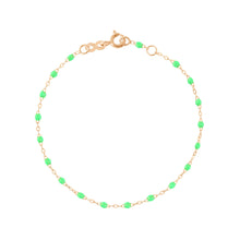 Gigi Clozeau - Bracelet vert fluo Classique Gigi, or rose, 18 cm
