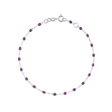 Gigi Clozeau - Bracelet violet Classique Gigi, or blanc, 17 cm