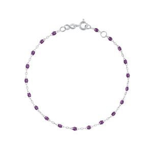 Gigi Clozeau - Bracelet violet Classique Gigi, or blanc, 19 cm