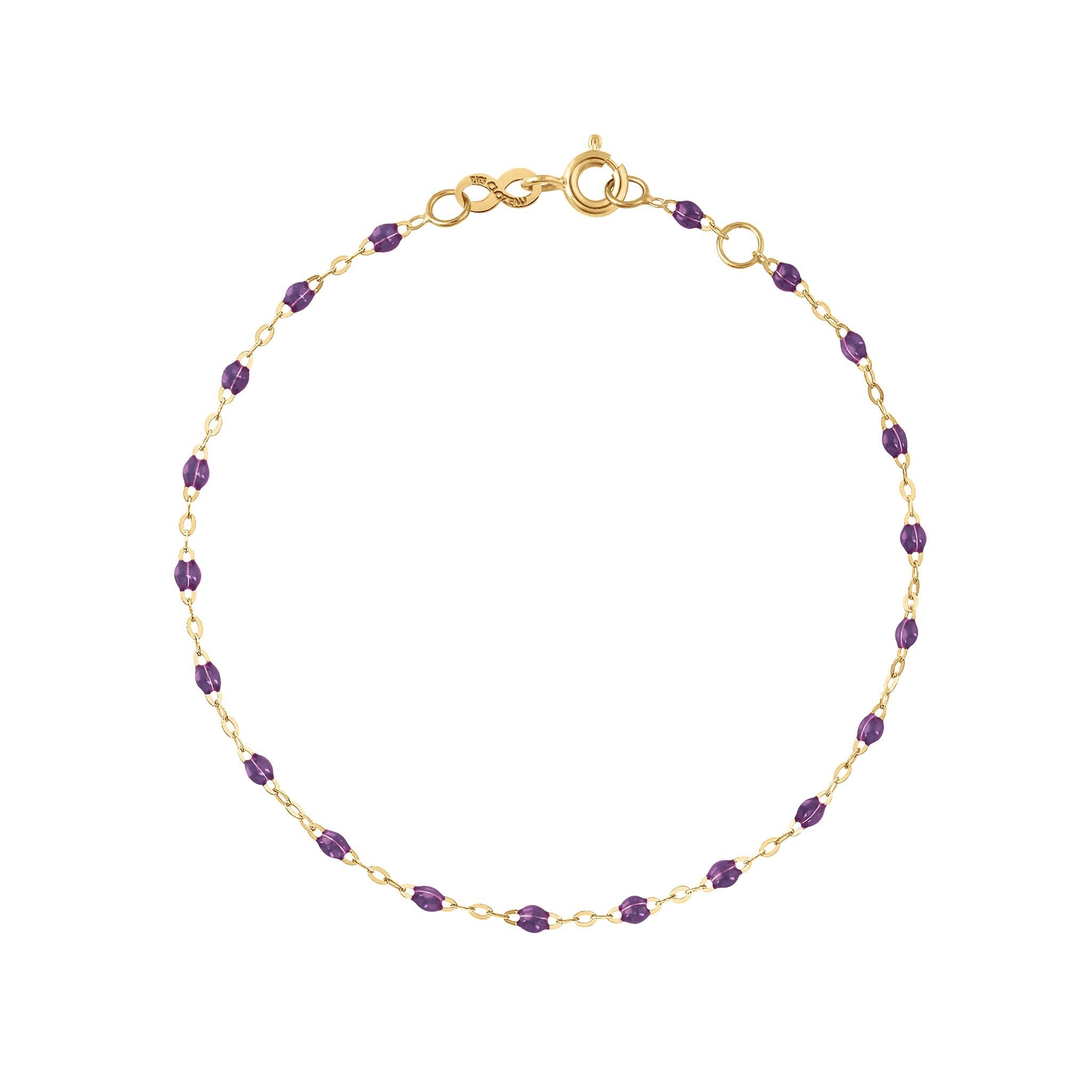 Gigi Clozeau - Bracelet violet Classique Gigi, or jaune, 15 cm