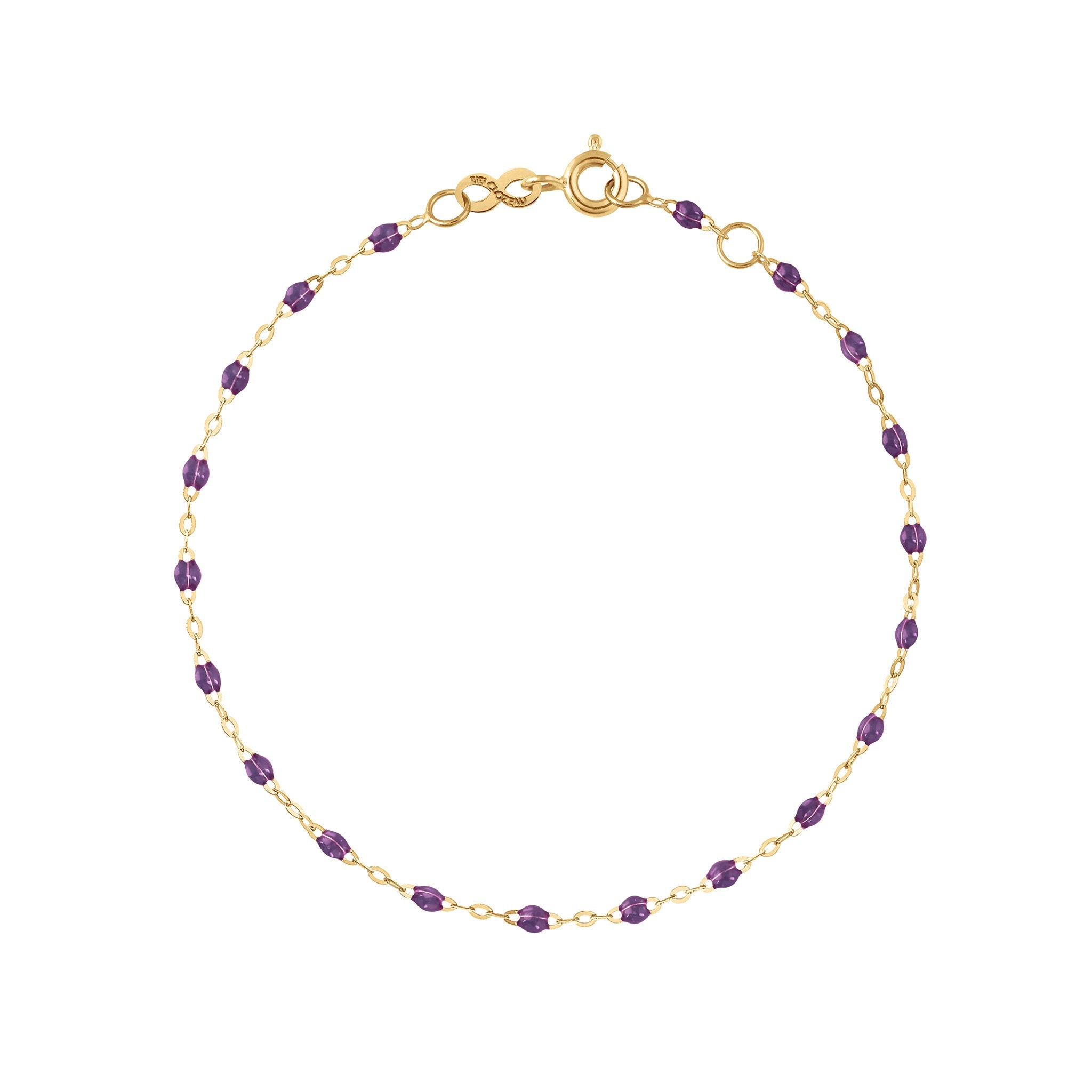 Gigi Clozeau - Bracelet violet Classique Gigi, or jaune, 17 cm