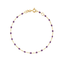 Gigi Clozeau - Bracelet violet Classique Gigi, or jaune, 19 cm