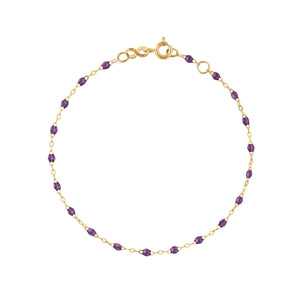 Gigi Clozeau - Bracelet violet Classique Gigi, or jaune, 19 cm