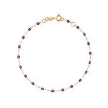 Gigi Clozeau - Bracelet violet Classique Gigi, or jaune, 18 cm