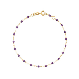 Gigi Clozeau - Bracelet violet Classique Gigi, or jaune, 18 cm