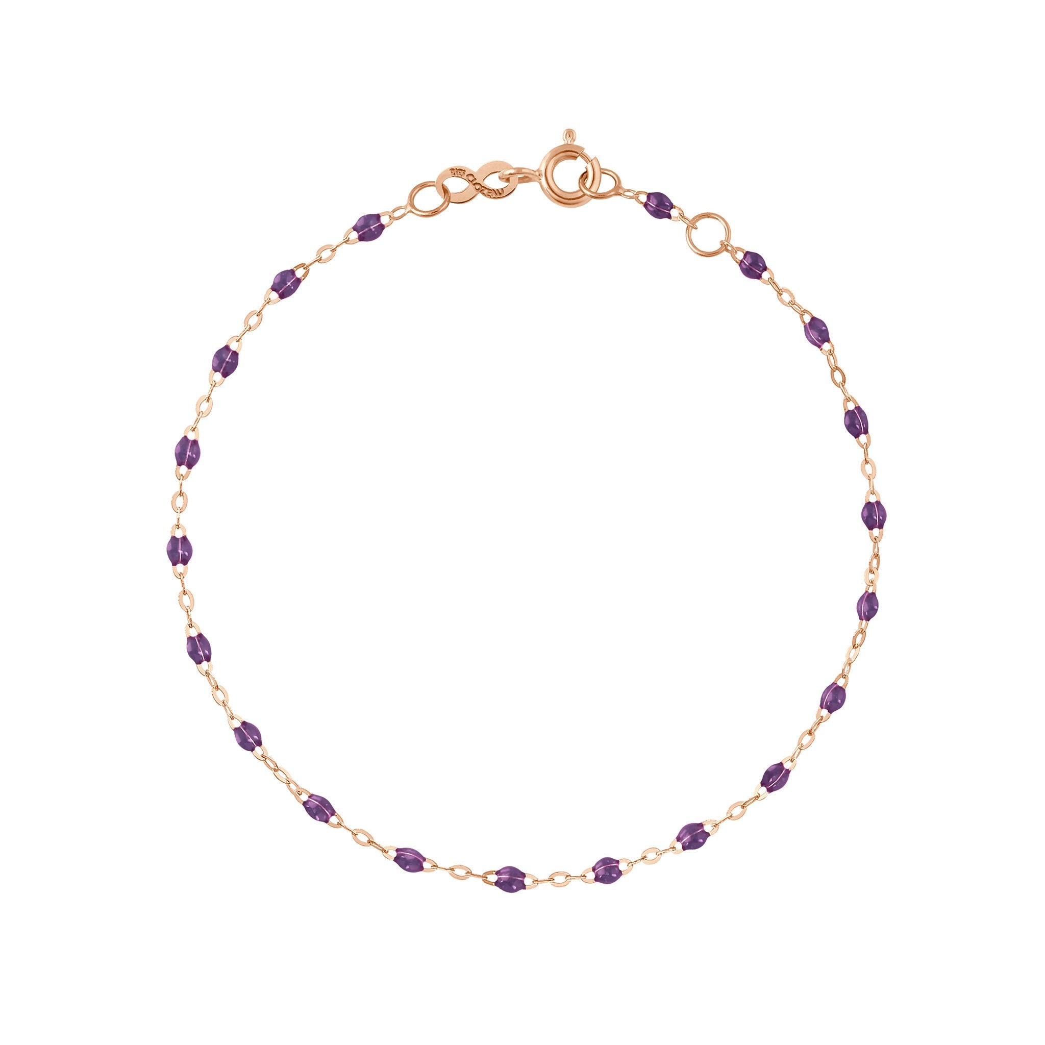 Gigi Clozeau - Bracelet violet Classique Gigi, or rose, 17 cm