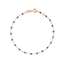 Gigi Clozeau - Bracelet violet Classique Gigi, or rose, 17 cm