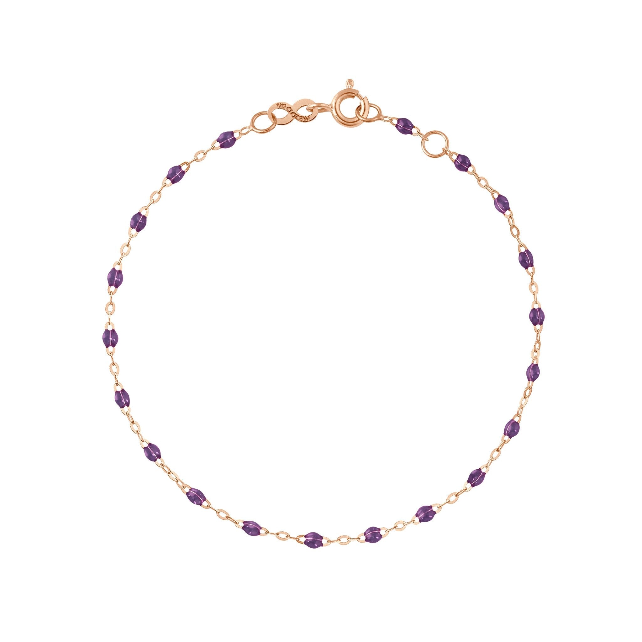 Gigi Clozeau - Bracelet violet Classique Gigi, or rose, 19 cm