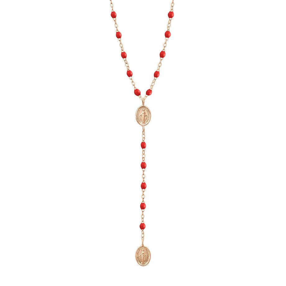 Gigi Clozeau - Chapelet Madone coquelicot, or rose, 42 cm