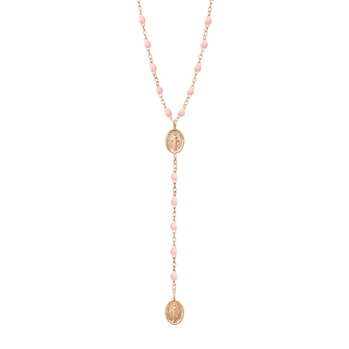 Gigi Clozeau - Chapelet Madone rose bébé, or rose, 42 cm