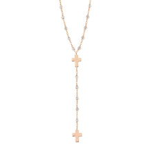 Gigi Clozeau - Chapelet sparkle Croix, or rose, 42 cm