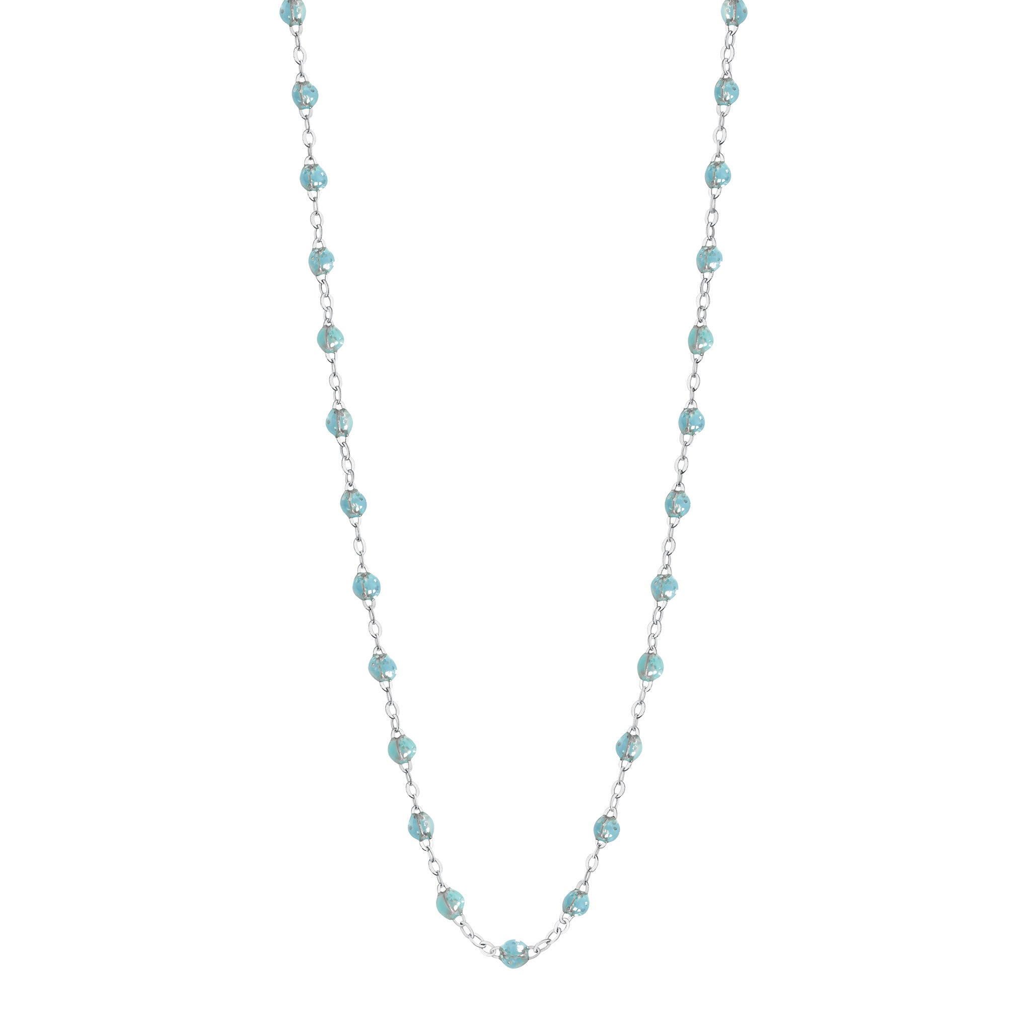 Gigi Clozeau - Collier aqua Classique Gigi, or blanc, 45 cm