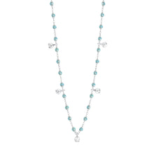 Gigi Clozeau - Collier aqua Gigi Suprême, or blanc, 5 diamants, 45 cm