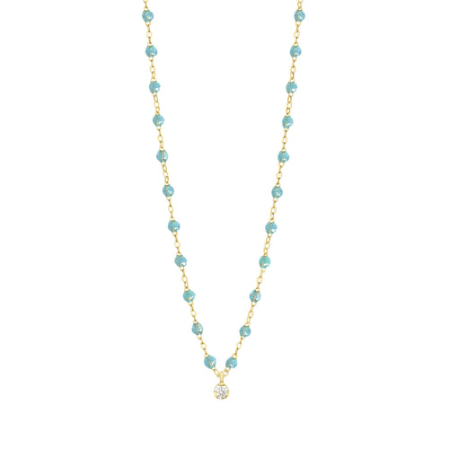 Gigi Clozeau - Collier aqua Gigi Suprême, or jaune, 1 diamant, 42 cm