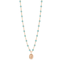 Gigi Clozeau - Collier aqua Madone, or rose, 42 cm