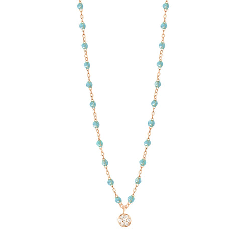 Gigi Clozeau - Collier aqua Puce diamants, or rose, 42 cm