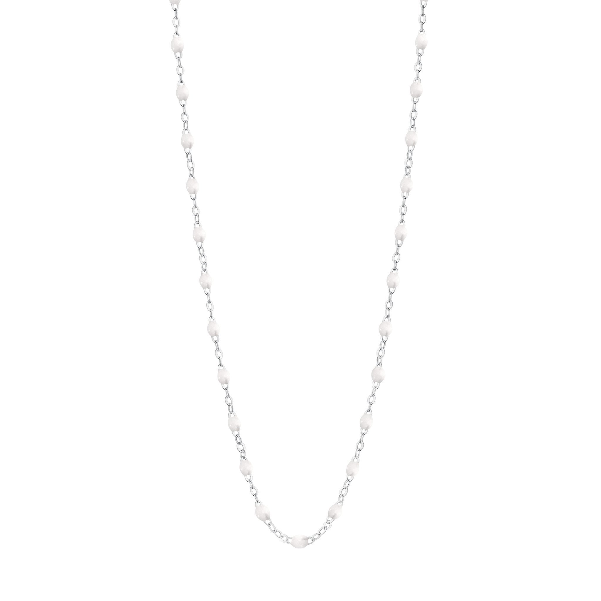 Gigi Clozeau - Collier blanc Classique Gigi, or blanc, 45 cm