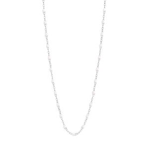 Gigi Clozeau - Collier blanc Classique Gigi, or blanc, 45 cm