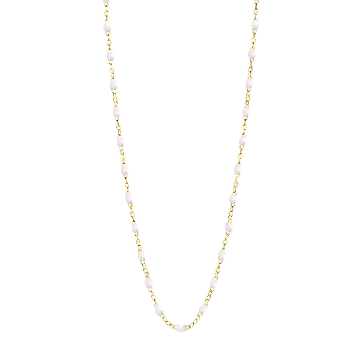 Gigi Clozeau - Collier blanc Classique Gigi, or jaune, 42 cm