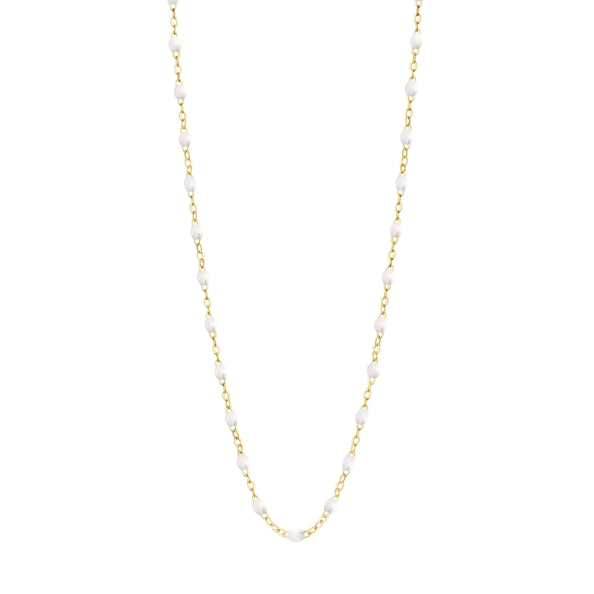 Gigi Clozeau - Collier blanc Classique Gigi, or jaune, 50 cm
