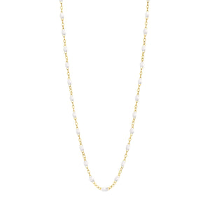 Gigi Clozeau - Collier blanc Classique Gigi, or jaune, 50 cm