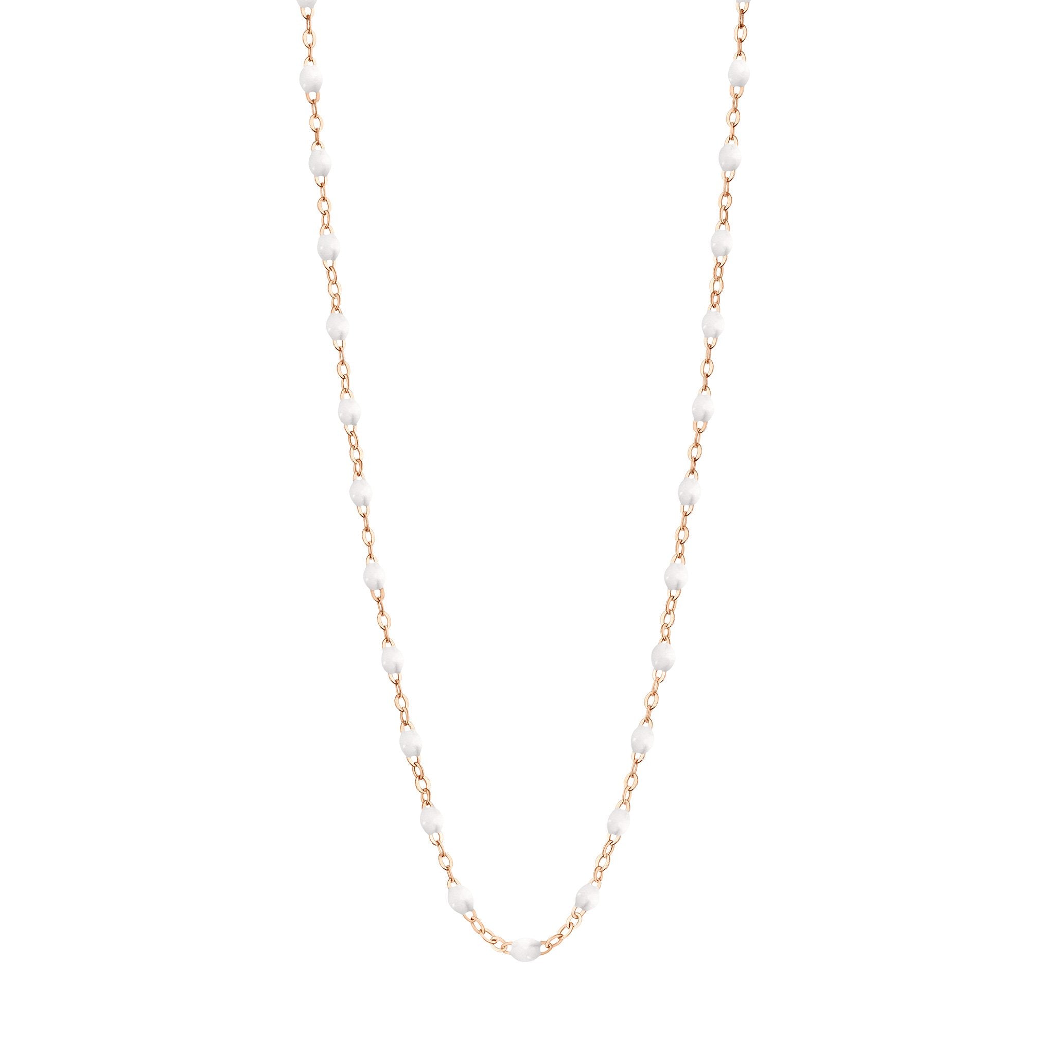 Gigi Clozeau - Collier blanc Classique Gigi, or rose, 42 cm