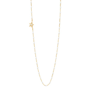 Gigi Clozeau - Collier blanc Etoile, diamant, or jaune, 42 cm