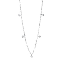 Gigi Clozeau - Collier blanc Gigi Suprême, or blanc, 5 diamants, 45 cm