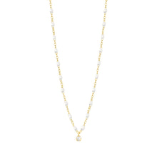 Gigi Clozeau - Collier blanc Gigi Suprême, or jaune, 1 diamant, 42 cm